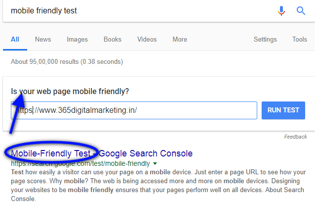 Google Mobile friendly test